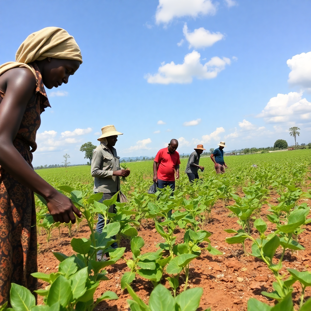 Farmers in field